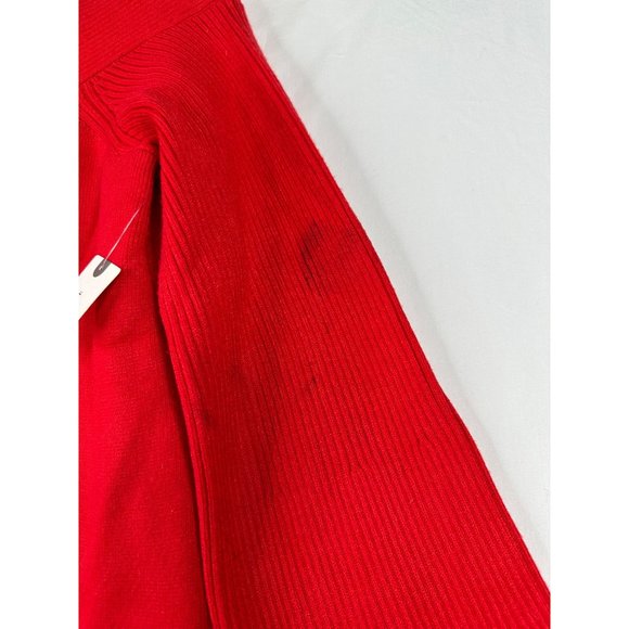 NWT Anthropologie Off Shoulder Sweater Sz M Red AS IS - Picture 3 of 9